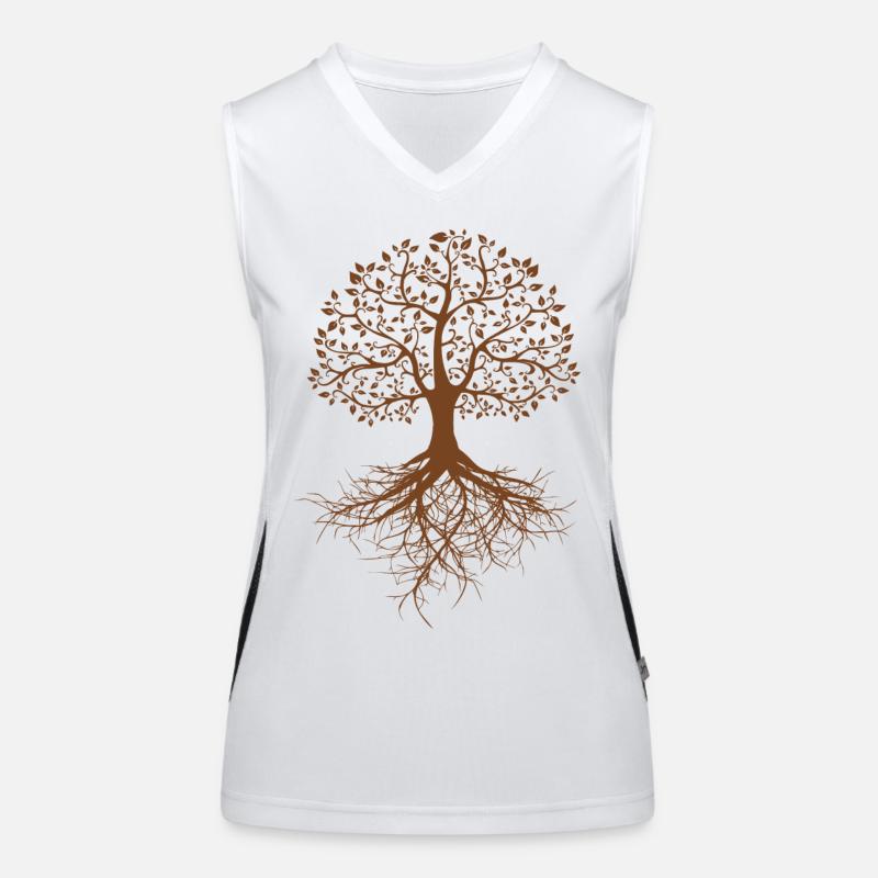 Lebensbaum Funktionelles Kontrast-Tank Top für Frauen