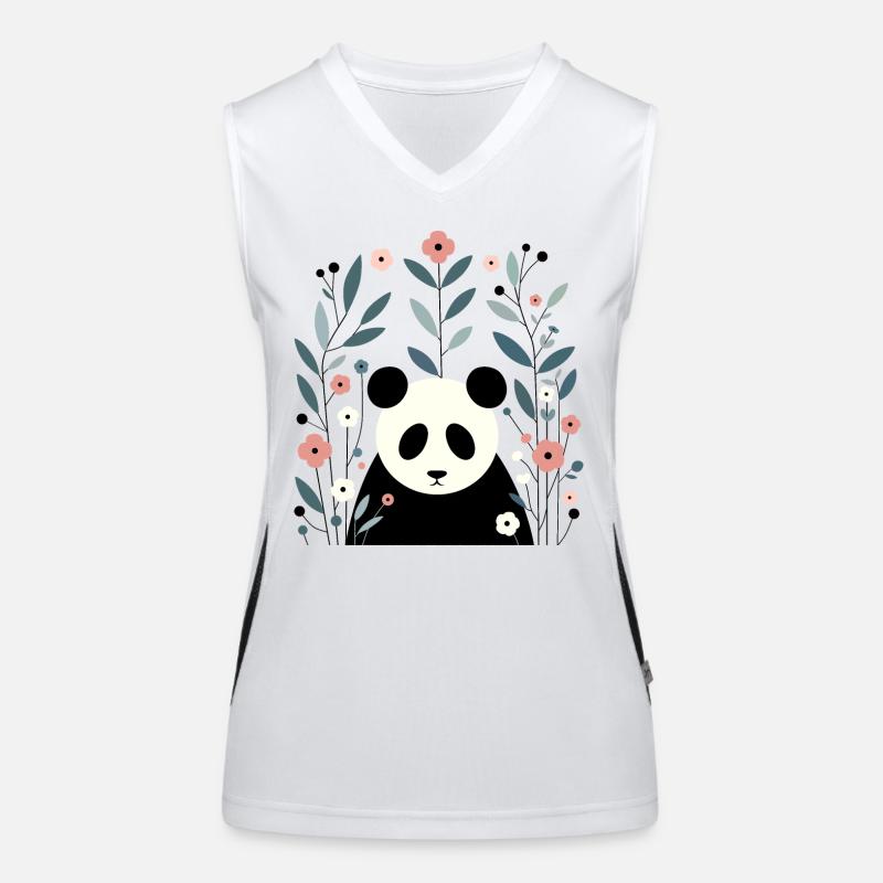 Panda en fleurs Débardeur respirant contrasté Femme