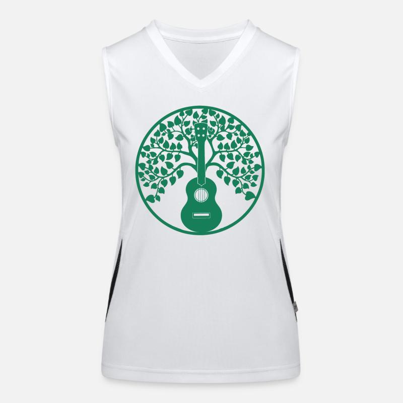 ukulele tree mandala grün Funktionelles Kontrast-Tank Top für Frauen