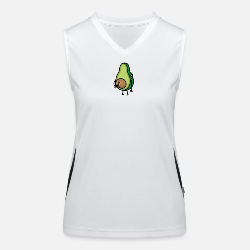 Funny avocado butt scratch ass gift idea Women's Functional Contrast Tank Top