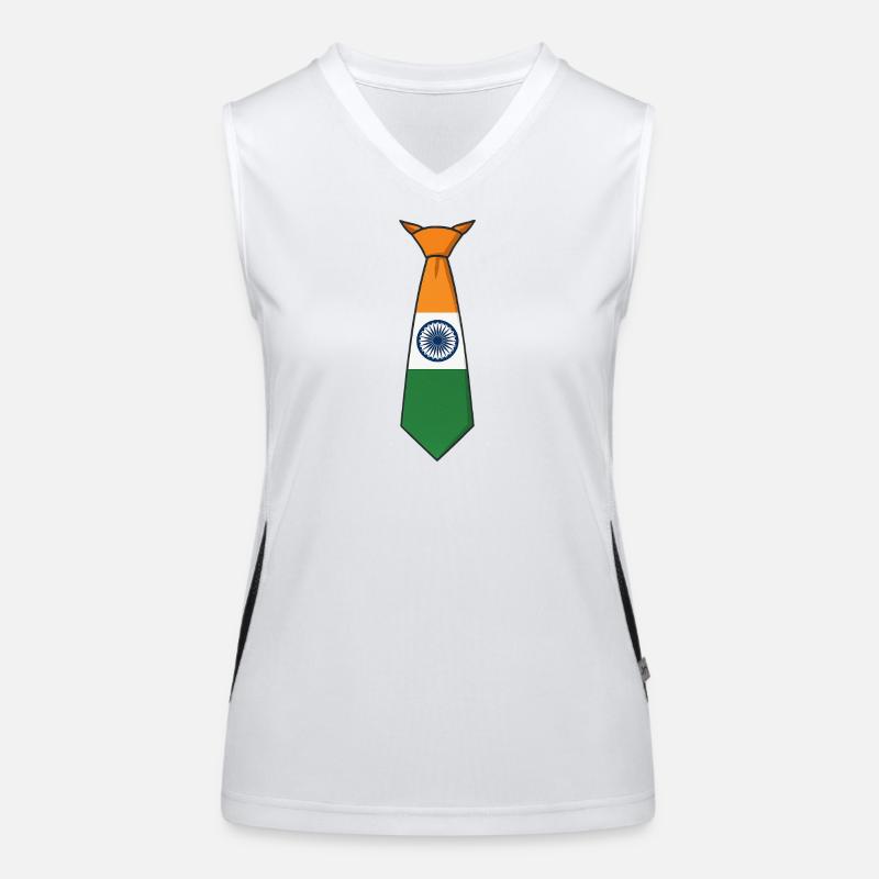 India Tie – Flaggendesign Funktionelles Kontrast-Tank Top für Frauen