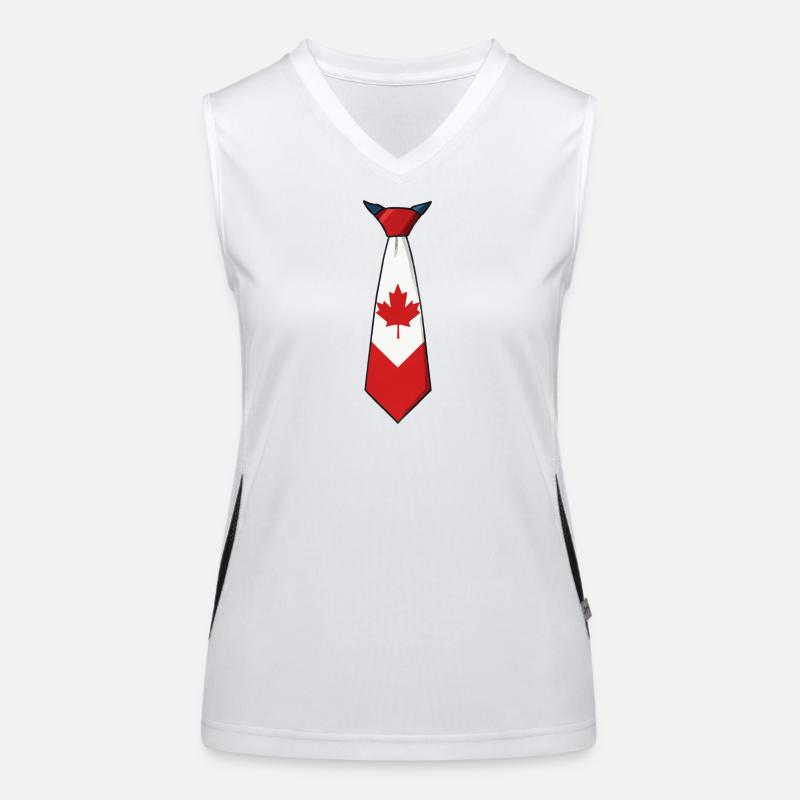 Canada Tie – Flag Design Women's Functional Contrast Tank Top