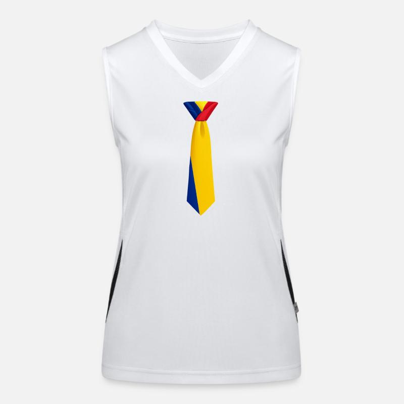 Cravate roumanie – Conception du drapeau Débardeur respirant contrasté Femme