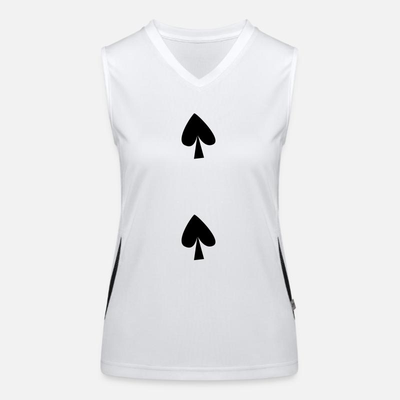 Deux de piques vectorielles Débardeur respirant contrasté Femme