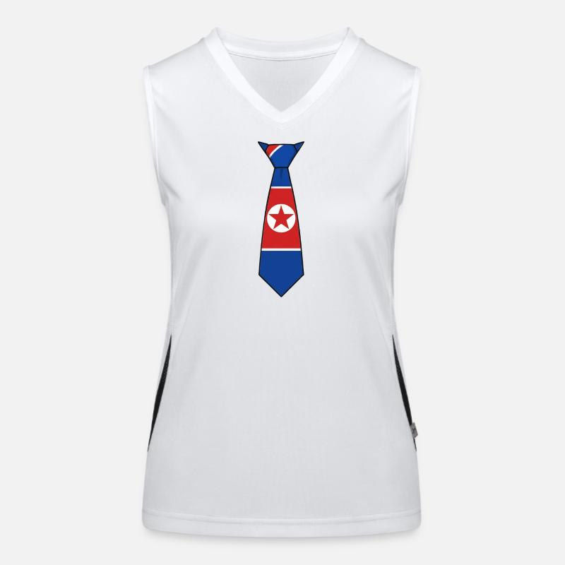 Cravate Corée du Nord – Conception du drapeau Débardeur respirant contrasté Femme