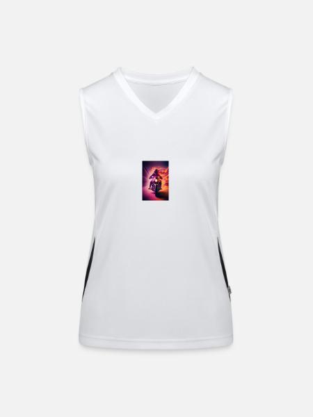 Motorcycle - Women's Functional Contrast Tank Top - white/black - Front