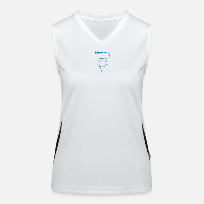 Mikrofon blau Funktionelles Kontrast-Tank Top für Frauen