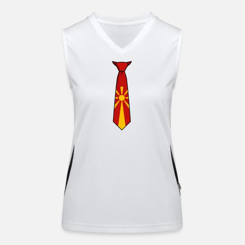 Cravate Macédoine – Conception du drapeau Débardeur respirant contrasté Femme
