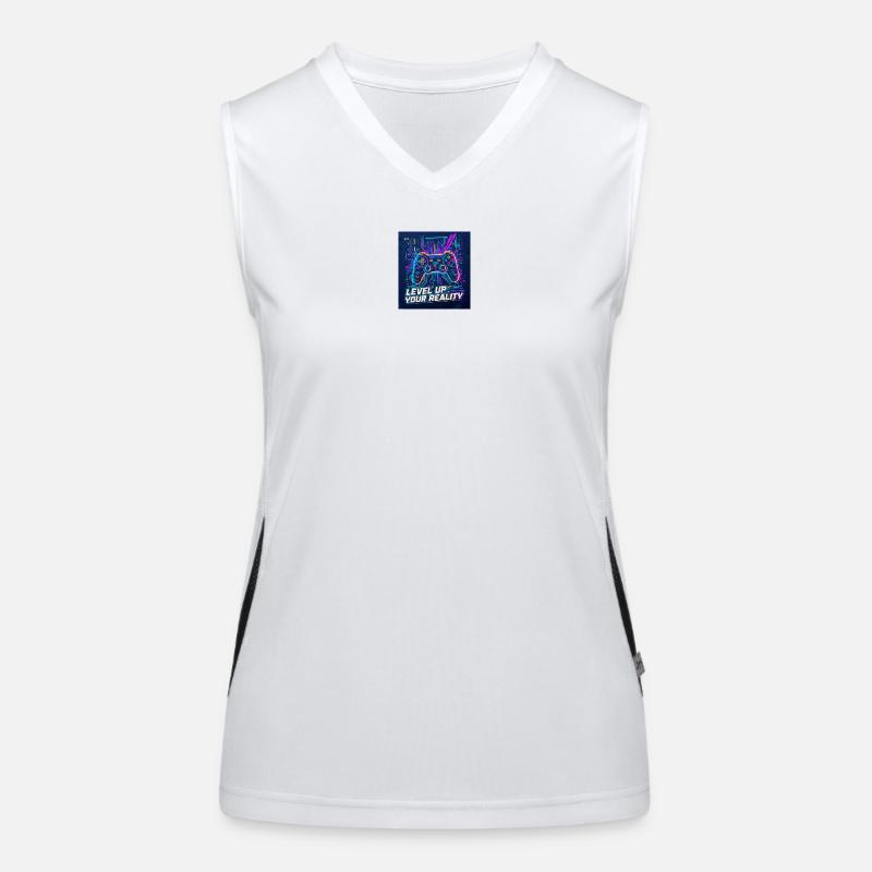 Level Up Your Reality Neon Controller Women's Functional Contrast Tank Top
