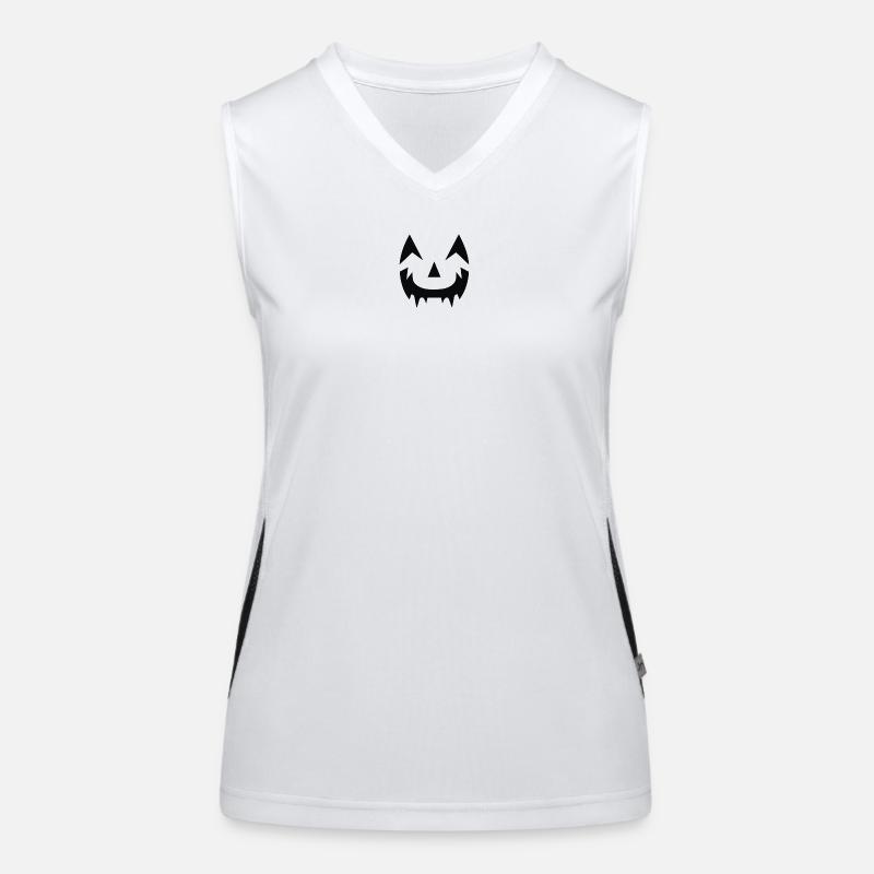 Dark pumpkin look Halloween - Women's Functional Contrast Tank Top - white/black
