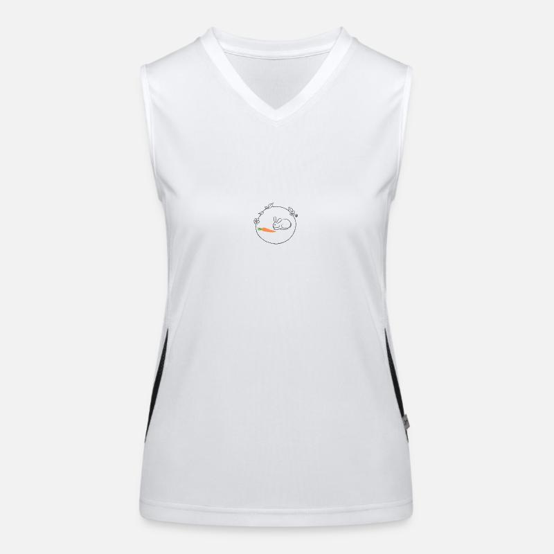 Bunny with carrot Easter gift Women's Functional Contrast Tank Top