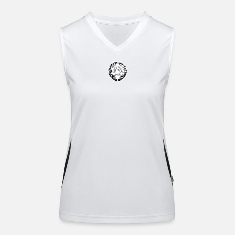 PATENBRIGADE Logo (schwarz) Funktionelles Kontrast-Tank Top für Frauen