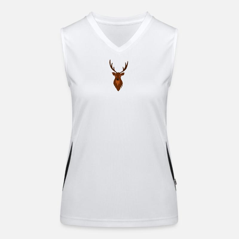 Hirsch Rehbock Reh Wald Jäger Funktionelles Kontrast-Tank Top für Frauen