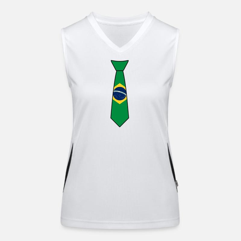 Brasilien-Krawatte – Flaggendesign Funktionelles Kontrast-Tank Top für Frauen