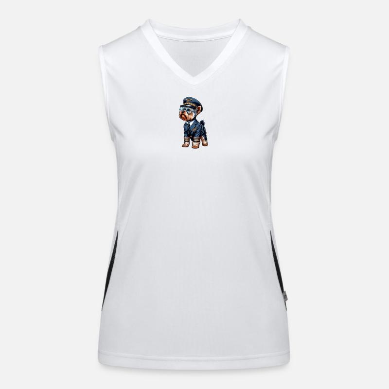 Yorkshire Terrier Pilot Funktionelles Kontrast-Tank Top für Frauen