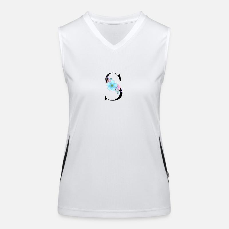 Eleganter Buchstabe 'S' mit Blumen Funktionelles Kontrast-Tank Top für Frauen