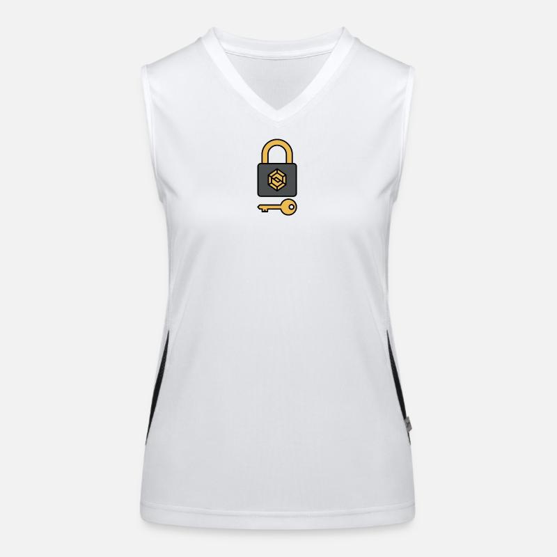 Crypto Security | Lock & Key Symbol Women's Functional Contrast Tank Top