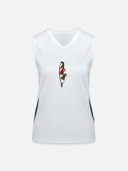 drei Wichtel Feiertage Weihnachten - Funktionelles Kontrast-Tank Top für Frauen - Weiß/Schwarz - Vorne