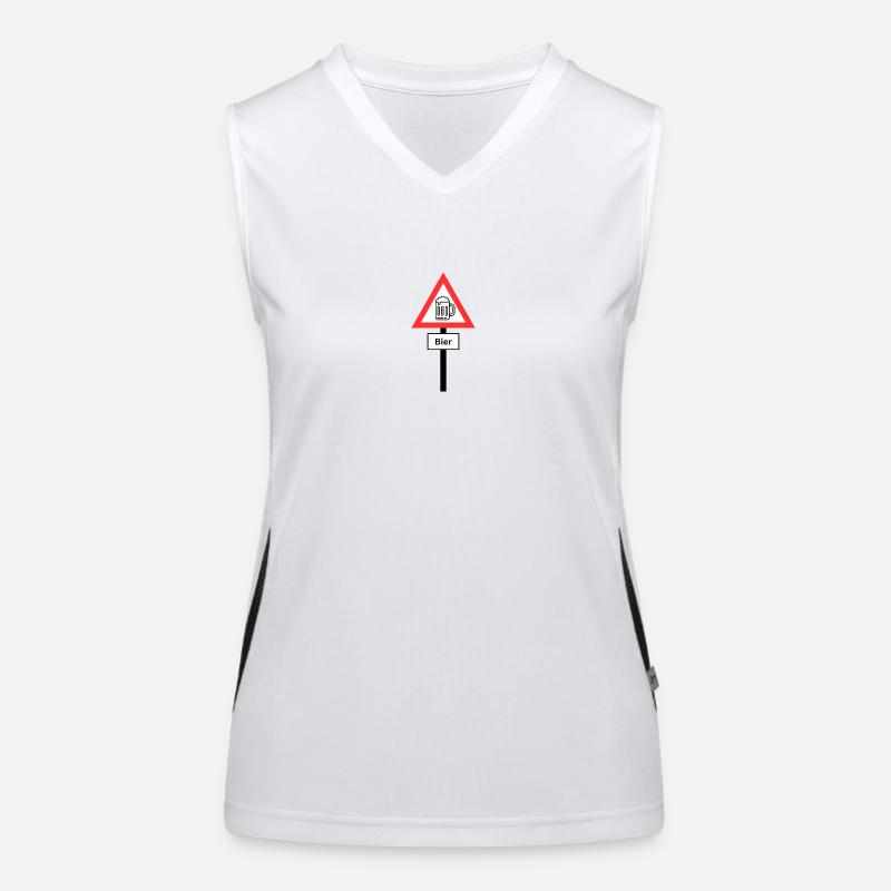 JGA Straßenschild Bier Funktionelles Kontrast-Tank Top für Frauen