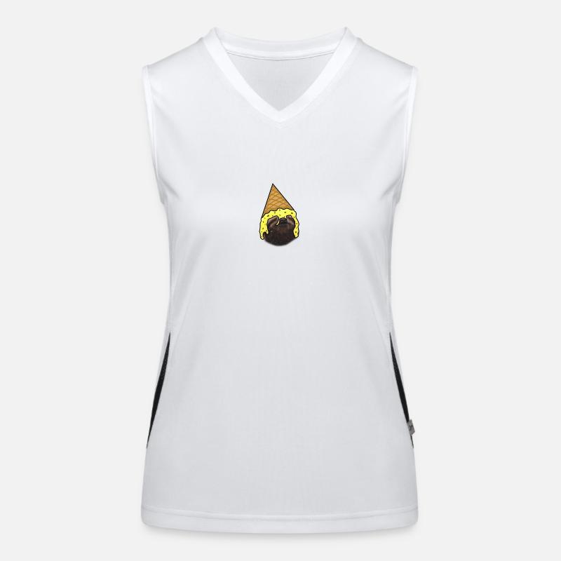 Sloth with ice cream as a hat Women's Functional Contrast Tank Top