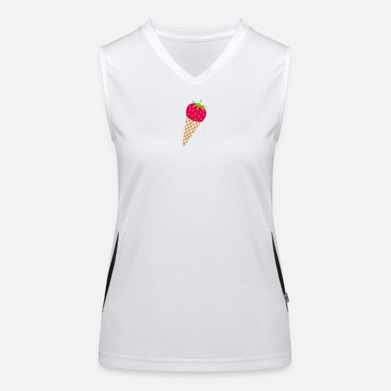 Erdbeere Eis Erdbeerzeit süß lecker Obst Früchte Funktionelles Kontrast-Tank Top für Frauen
