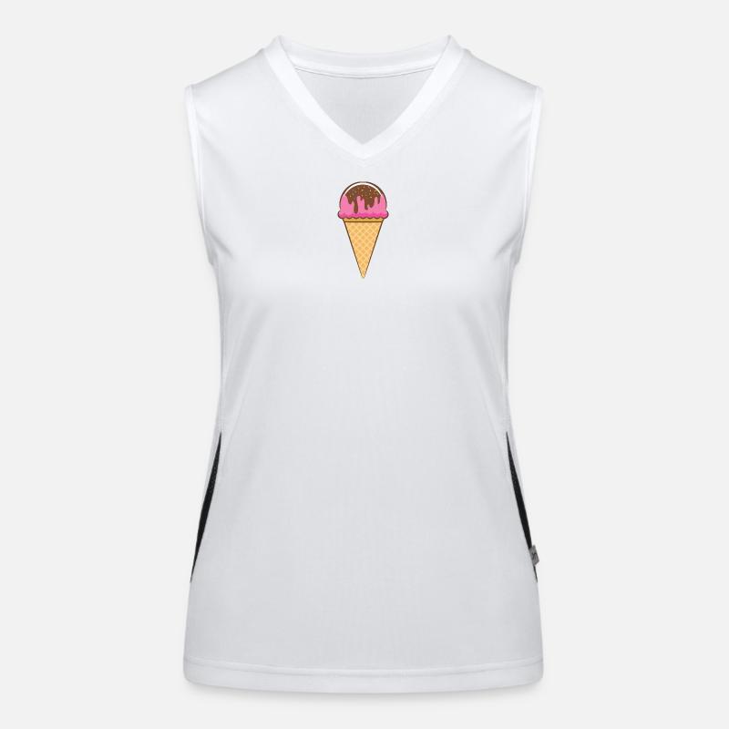 Ich mag Eis Funktionelles Kontrast-Tank Top für Frauen