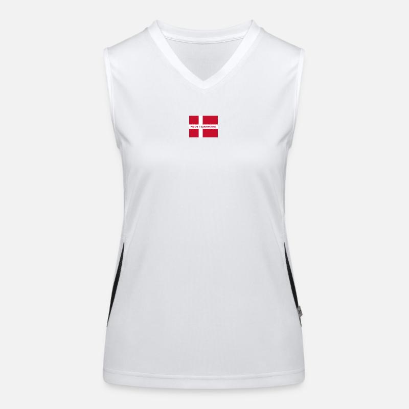 Drapeau danois – Né au Danemark Débardeur respirant contrasté Femme
