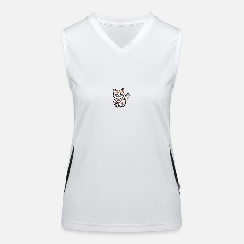 Katze mit Pulli Funktionelles Kontrast-Tank Top für Frauen