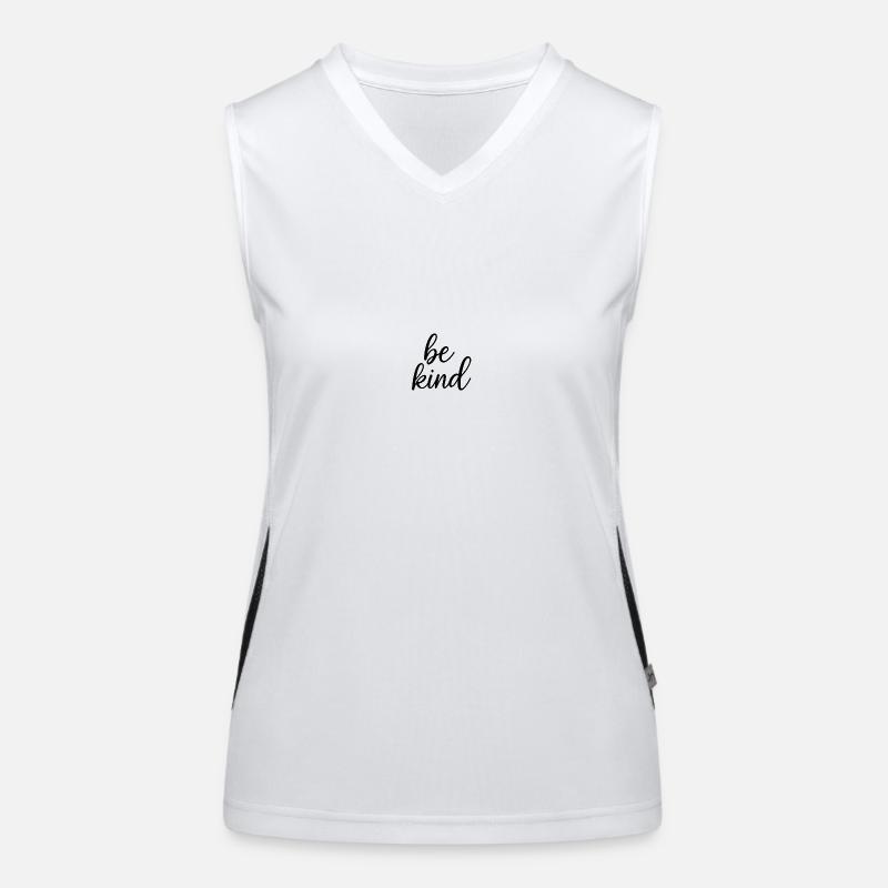 be kind black text Funktionelles Kontrast-Tank Top für Frauen