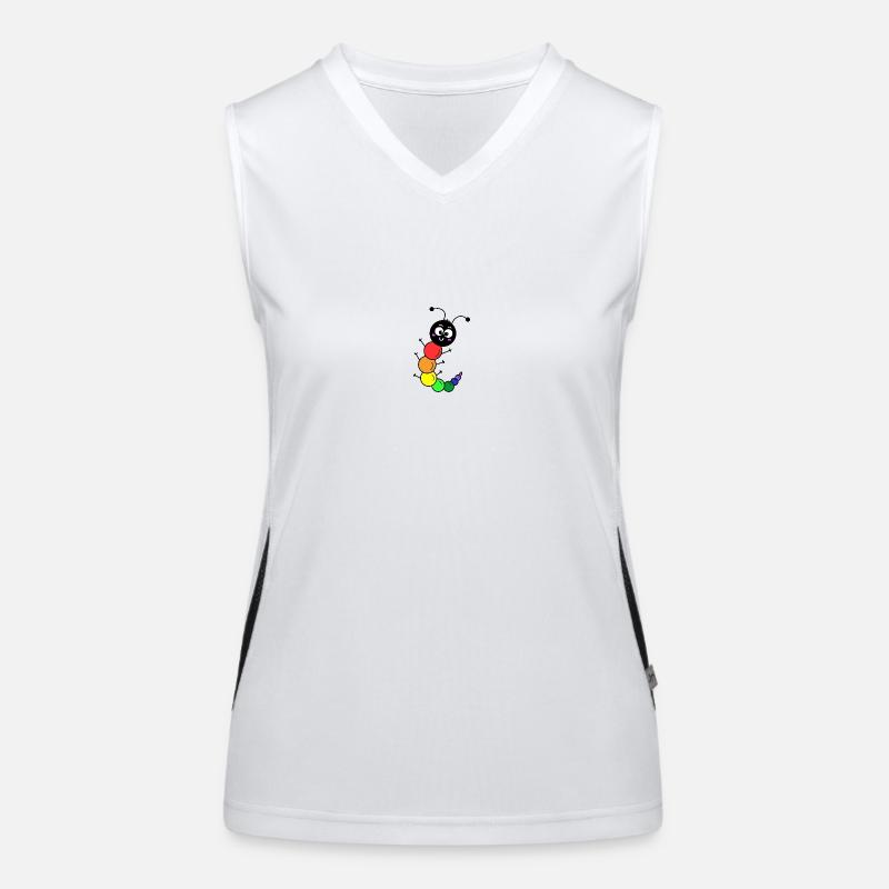 Regenbogen Raupe Funktionelles Kontrast-Tank Top für Frauen