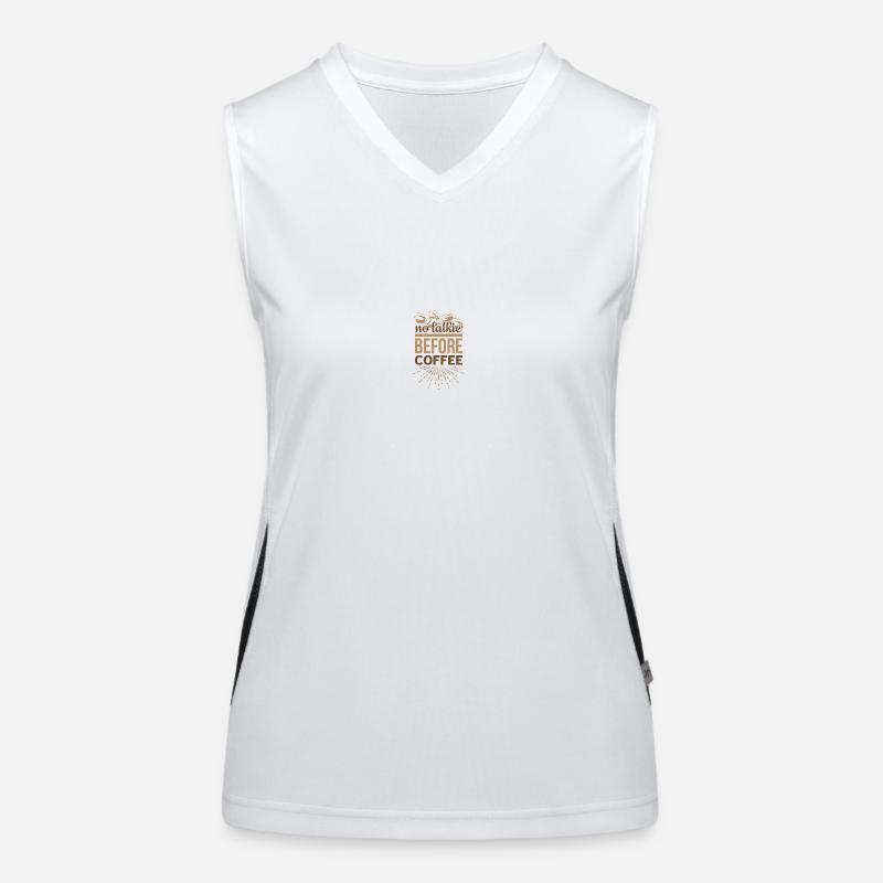 no talkie before coffee Funktionelles Kontrast-Tank Top für Frauen