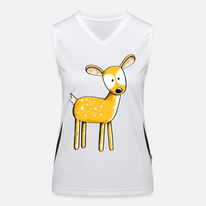 Cute fawn - deer - deer - reindeer - deer - comic Women's Functional Contrast Tank Top