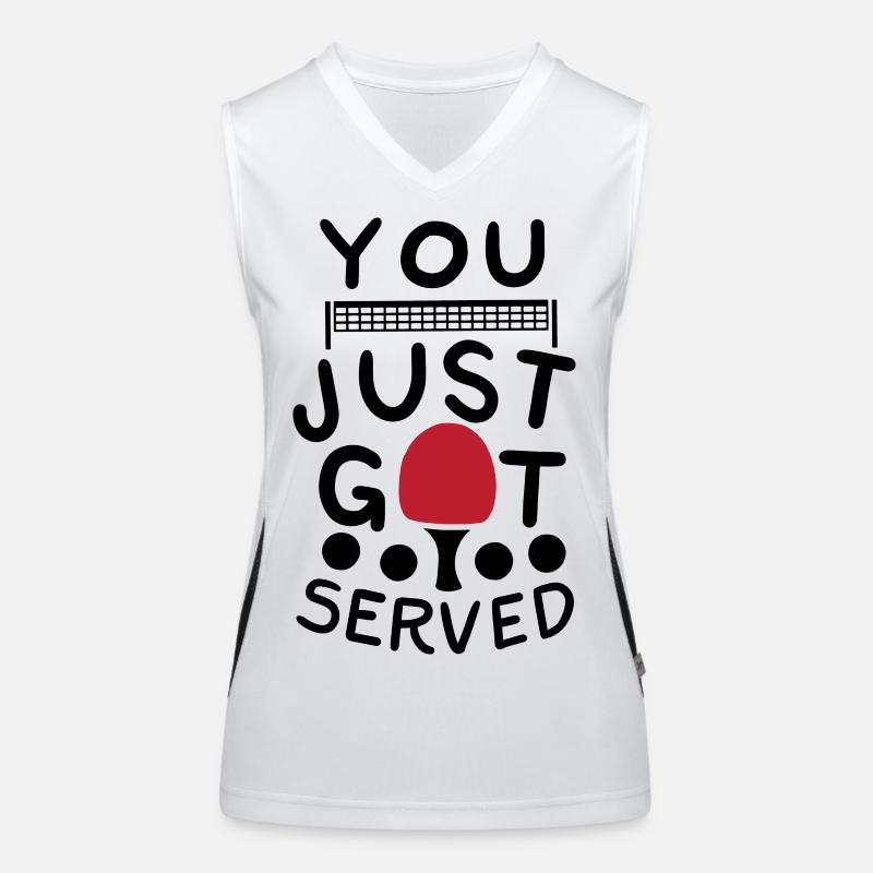 Ping Pong Spruch Funktionelles Kontrast-Tank Top für Frauen