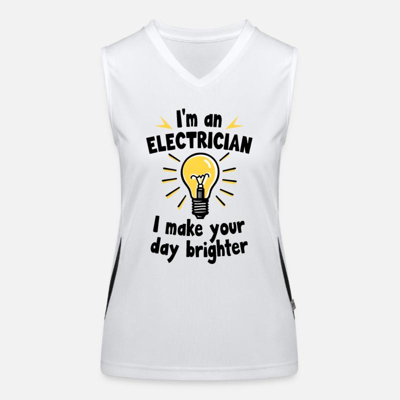 I'm an electrician - I make your day brighter Women's Functional Contrast Tank Top