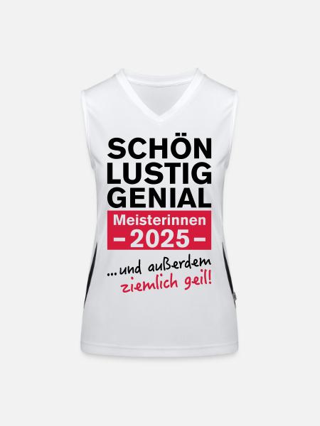 Meisterin 2025 Meisterinnen - Funktionelles Kontrast-Tank Top für Frauen - Weiß/Schwarz - Vorne