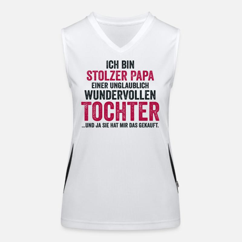 Papa Vater Vatertag Tochter Funktionelles Kontrast-Tank Top für Frauen