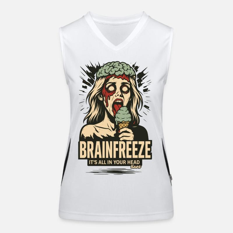 Frau mit Gehirn und Eis Brainfreeze Funktionelles Kontrast-Tank Top für Frauen
