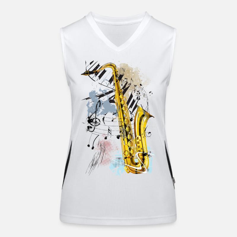Magic Saxophone - Women's Functional Contrast Tank Top - white/black