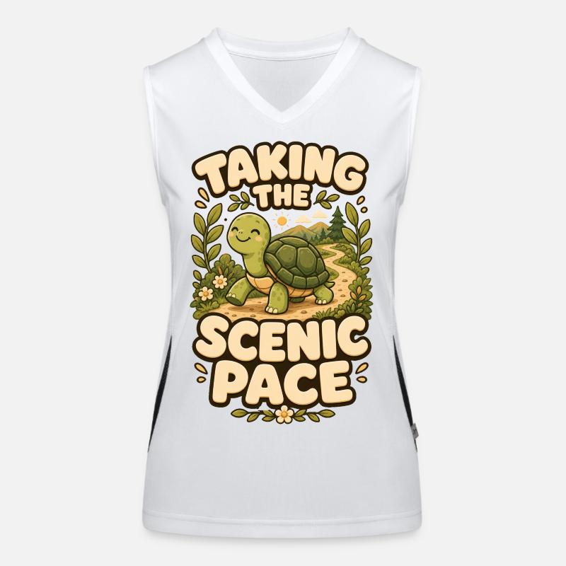 Taking The Scenic Pace Turtle Women's Functional Contrast Tank Top
