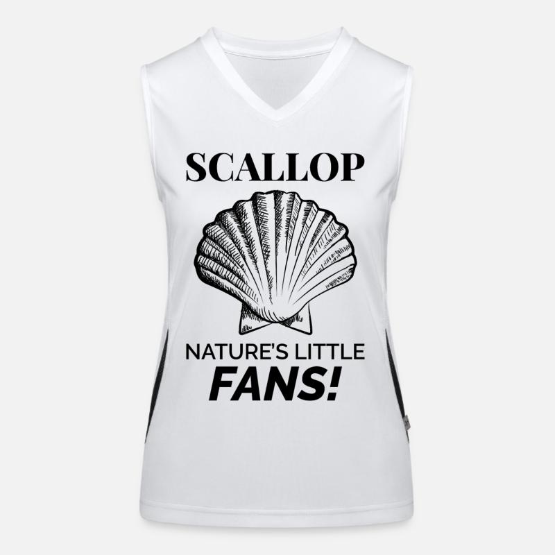 Scallop Seashells Collector Beachcomber Shellfish Women's Functional Contrast Tank Top