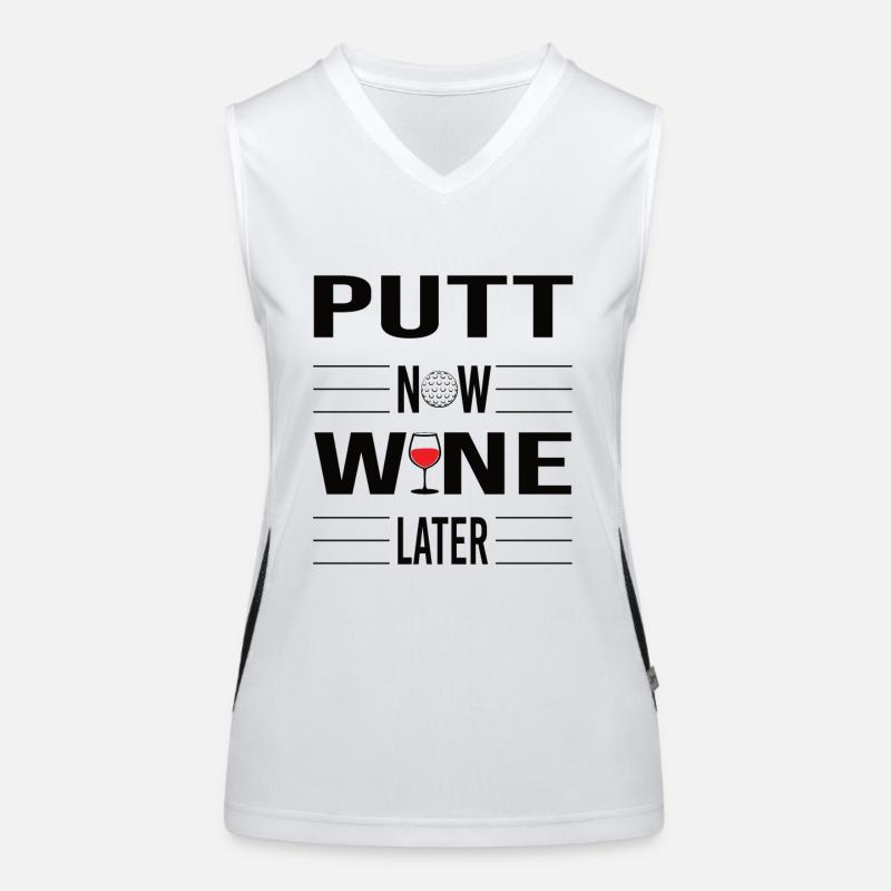 Lustiger Golf und Wein Spruch Geschenkidee Golfer Funktionelles Kontrast-Tank Top für Frauen