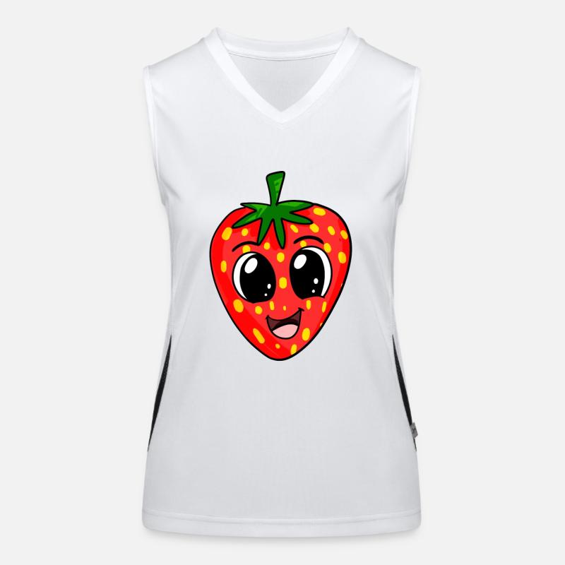 Erdbeere Funktionelles Kontrast-Tank Top für Frauen