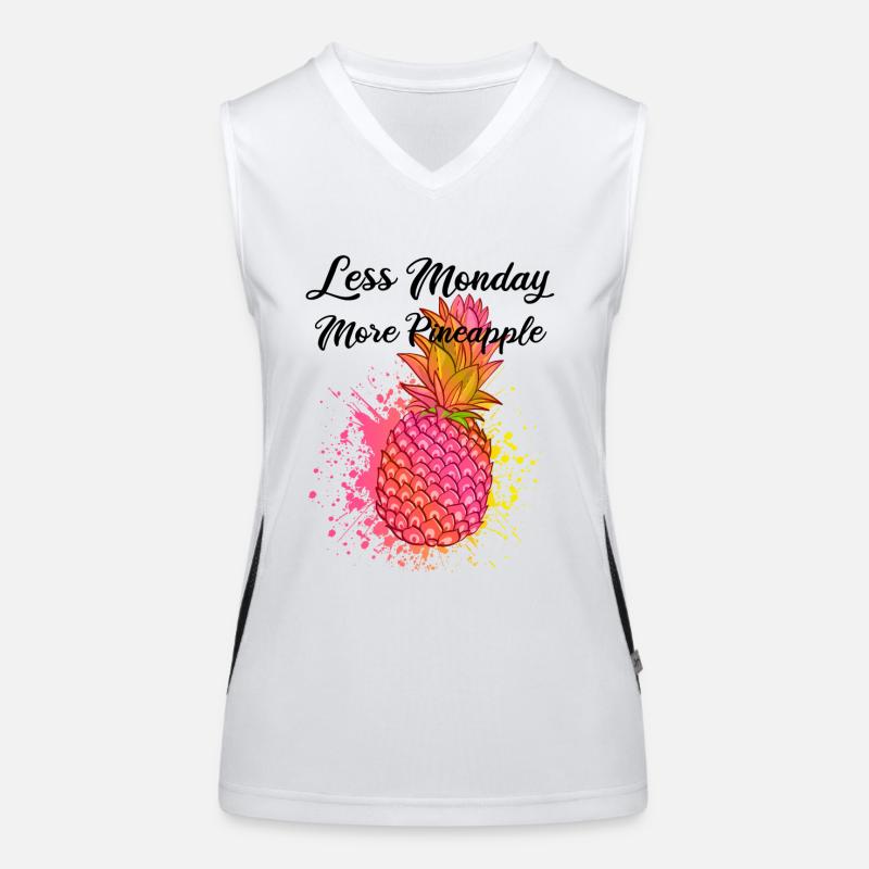 More funny pineapple, less Monday Women's Functional Contrast Tank Top