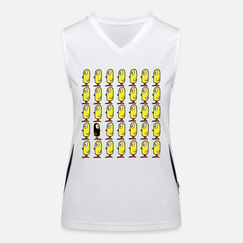 Think different! Vögel Küken Funktionelles Kontrast-Tank Top für Frauen