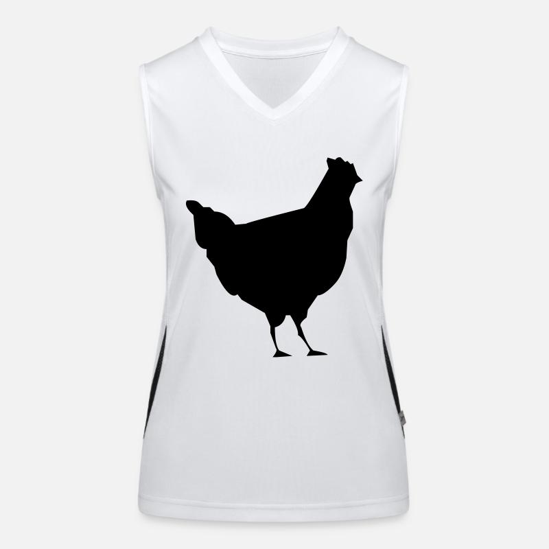 bauernhof hahn huhn vogel Funktionelles Kontrast-Tank Top für Frauen