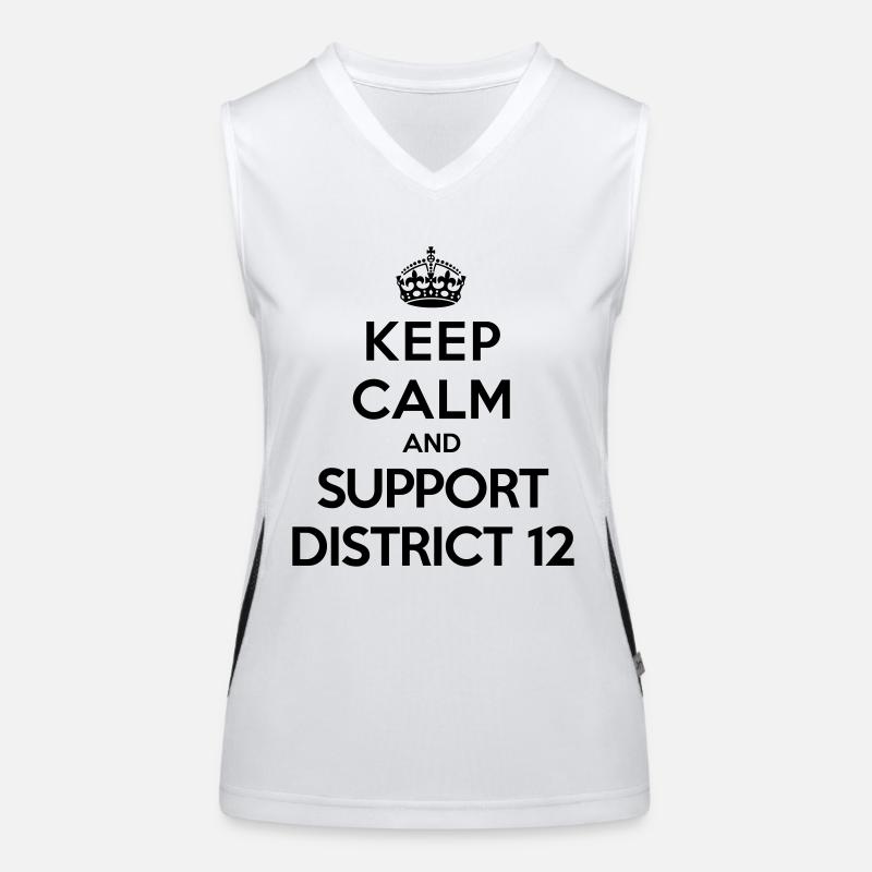 Keep calm and support District 12 (Hunger Games) Débardeur respirant contrasté Femme