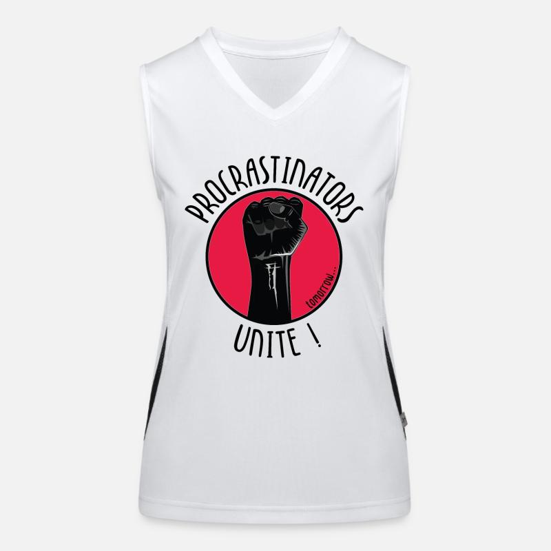 Procrastinators Unite! Tomorrow. Funktionelles Kontrast-Tank Top für Frauen
