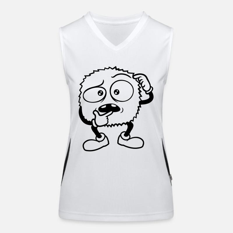 Monster skeptisches Gesicht Comic Funktionelles Kontrast-Tank Top für Frauen