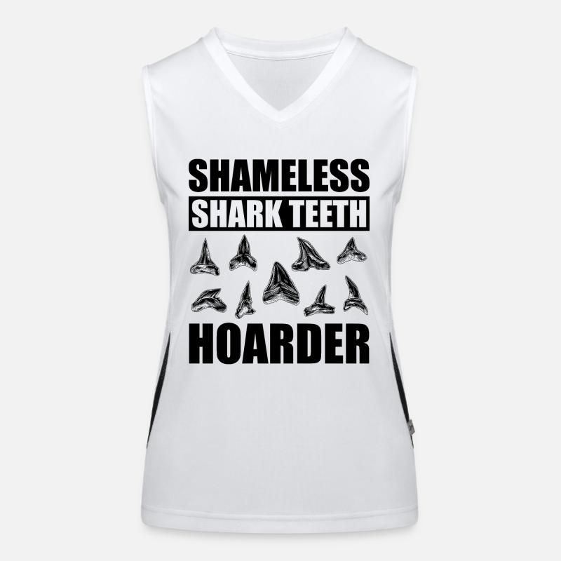 fossilized shark teeth Women's Functional Contrast Tank Top