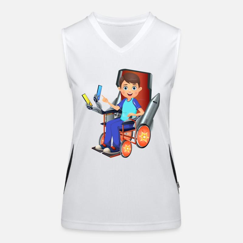 Rollstuhl Held Funktionelles Kontrast-Tank Top für Frauen